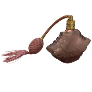 VINTAGE FROSTED ROSE PINK GLASS SPRITZER BOTTLE